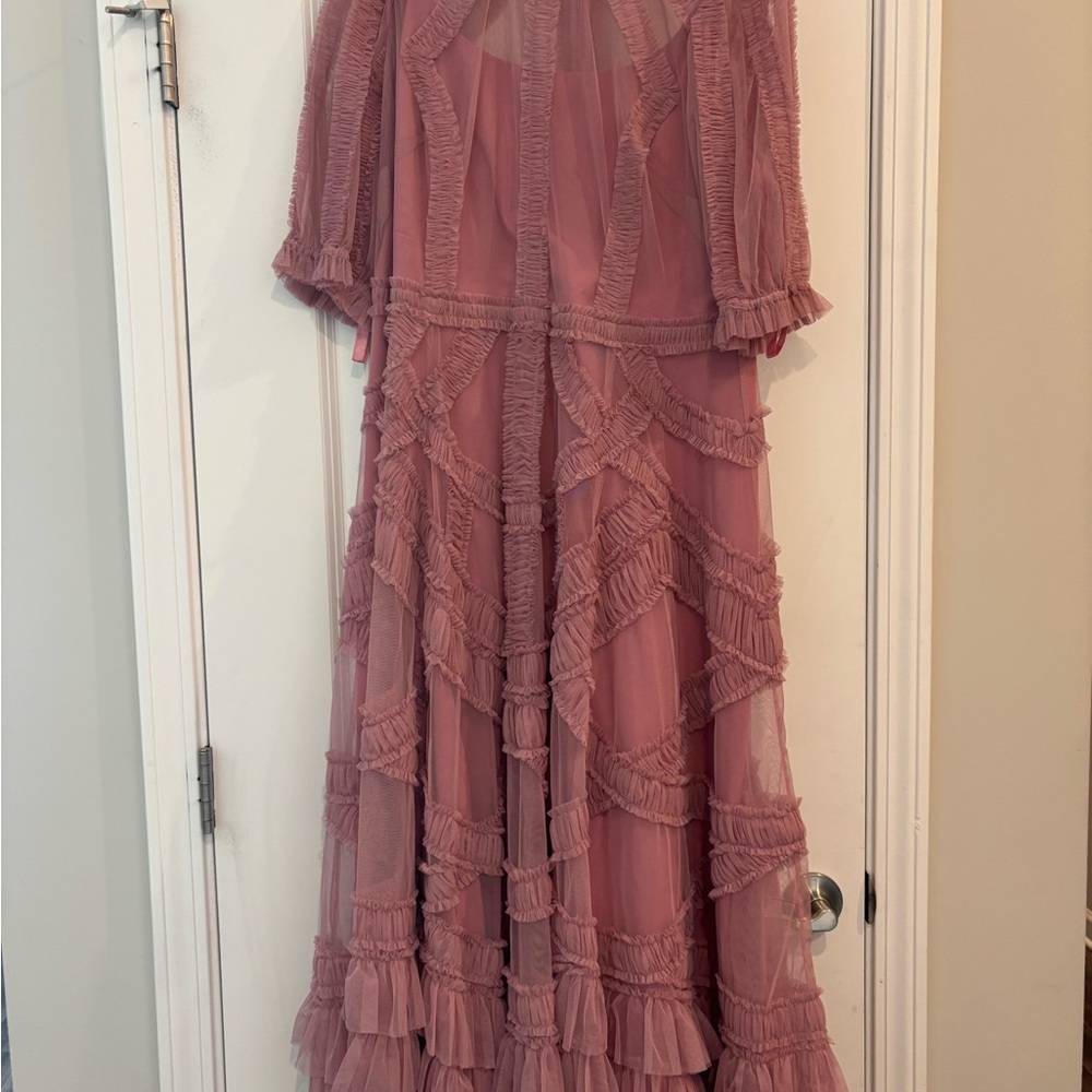 Mac Duggal Ruched Midi Dress Size 12 $325 - Picture 9 of 9